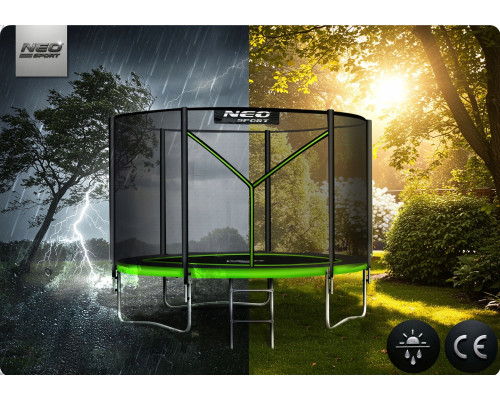 Батут Neo-Sport NS-06Z231 з зовнішньою сіткою 6 футів 183 см, чорно-зелений