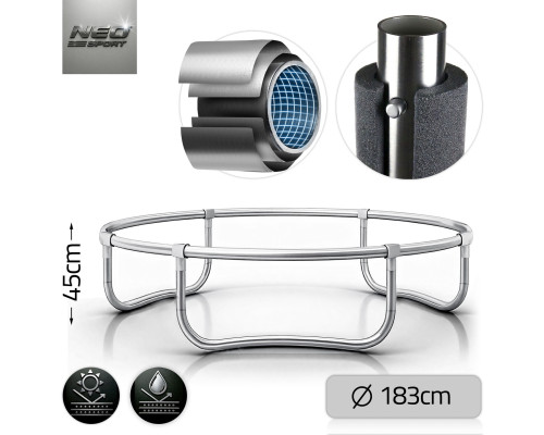 Батут Neo-Sport NS-06Z231 з зовнішньою сіткою 6 футів 183 см, чорно-зелений