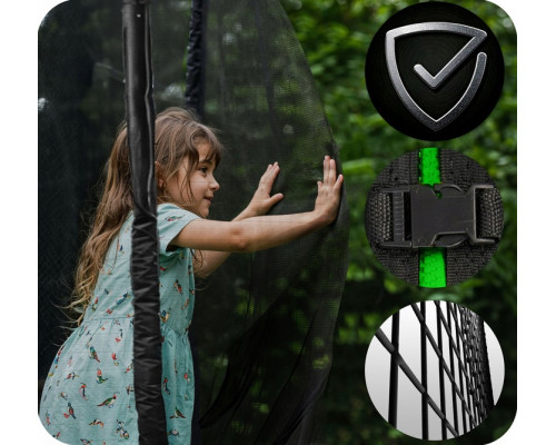 Батут Neo-Sport NS-06Z231 з зовнішньою сіткою 6 футів 183 см, чорно-зелений