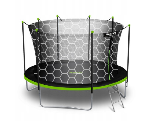 Батут Neo-Sport NS-15Z241 з внутрішньою сіткою 15 футів 465 см, чорно-зелений