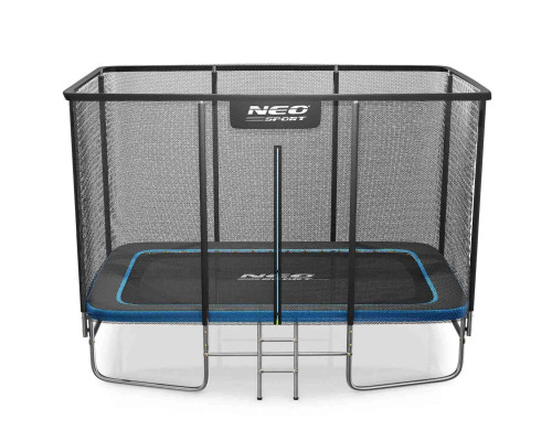 Батут Neo-Sport з зовнішньою сіткою 12 x 8 футів 244 х 366 см, чорно-синій