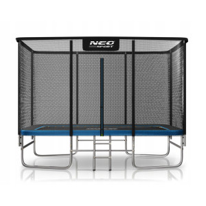 Батут Neo-Sport з зовнішньою сіткою 12 x 8 футів 244 х 366 см, чорно-синій