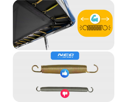 Батут Neo-Sport з зовнішньою сіткою 12 x 8 футів 244 х 366 см, чорно-синій