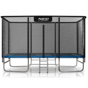 Батут Neo-Sport з зовнішньою сіткою 14 x 10 футів 427 x 305 см, чорно-синій