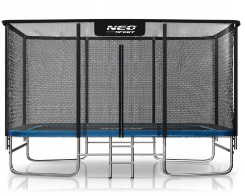 Батут Neo-Sport з зовнішньою сіткою 14 x 10 футів 427 x 305 см, чорно-синій