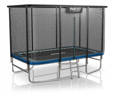 Батут Neo-Sport з зовнішньою сіткою 14 x 10 футів 427 x 305 см, чорно-синій