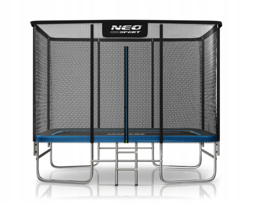 Прямокутний батут Neo-Sport з зовнішньою сіткою 10 x 7 футів 305 x 213 см, чорно-синій