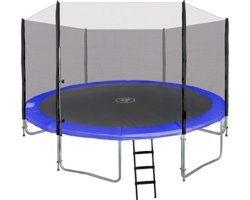Батут SkyRamiz з зовнішньою сіткою 12 футів 366 см чорно-синій