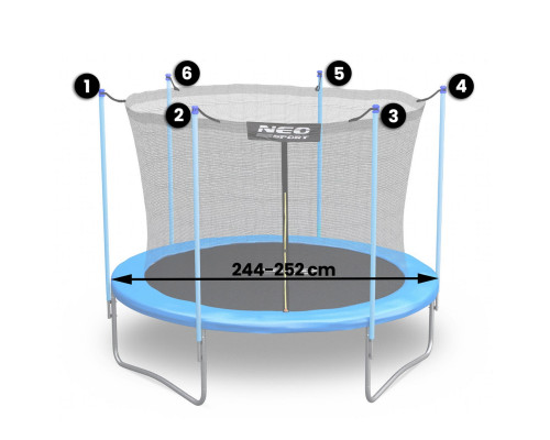 Внутрішня сітка для батута 252 см 8 футів Neo-Sport
