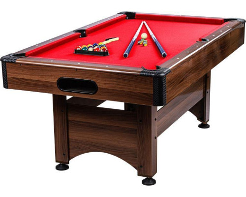 Більярдний стіл GamesPlanet Trendline Dawn 6ft + аксесуари, 184 x 108 x 82 см - коричнево-червоний Більярдний стіл GamesPlanet Trendline Dawn 6ft + аксесуари, 184 x 108 x 82 см - коричнево-червоний