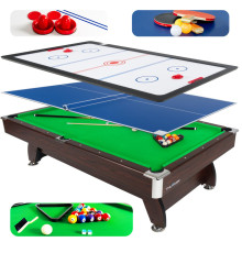 Більярдний стіл 3в1 THUNDER 8FT BOLD-BROWN з покриттям для аерохокею/пінг-понгу, 244 х 132 х 81 см