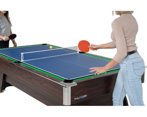 Більярдний стіл 3в1 THUNDER 8FT BOLD-BROWN з покриттям для аерохокею/пінг-понгу, 244 х 132 х 81 см