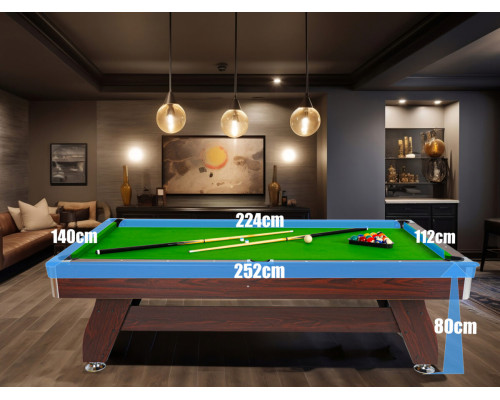 Більярдний стіл 3в1 THUNDER 8FT BOLD-BROWN з покриттям для аерохокею/пінг-понгу, 244 х 132 х 81 см