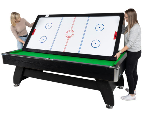 Більярдний стіл THUNDER з накриттям для аерохокею/пінг-понгу 9FT BOLD-BLACK