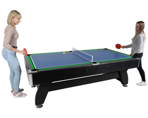 Більярдний стіл THUNDER з накриттям для аерохокею/пінг-понгу 9FT BOLD-BLACK