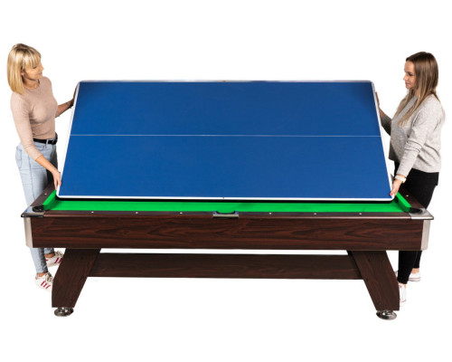 Більярдний стіл THUNDER BOLD-BROWN з накладками для аерохокею/настільного тенісу 9FT, 274 х 142 х 81 см