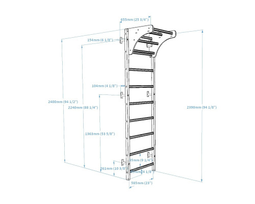 Шведська стінка BenchK 711B + A076 з аксесуарами
