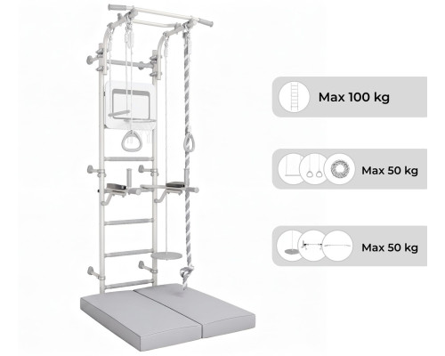 Шведська стінка Małpiszon NEXT 1 MAX 223 х 86 см з аксесуарами та матом