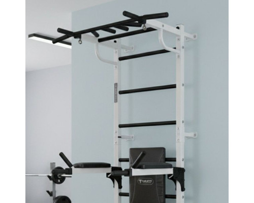Шведська стінка Małpiszon Gamma Workout Grand 224 х 95 см з турніком та поручнями, біла