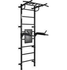 Шведська стінка Małpiszon Gamma Workout Grand 224 х 95 см з турніком та поручнями, чорна