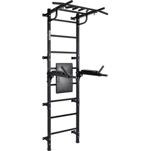 Шведська стінка Małpiszon Gamma Workout Grand 224 х 95 см з турніком та поручнями, чорна