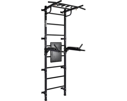 Шведська стінка Małpiszon Gamma Workout Grand 224 х 95 см з турніком та поручнями, чорна