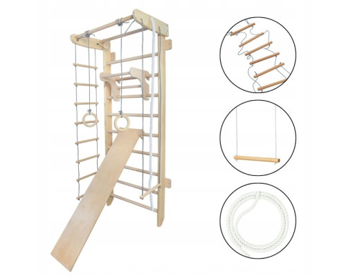 Шведська стінка Małpiszon Numi Plus Irelio 225 х 92 см з аксесуарами, бежева