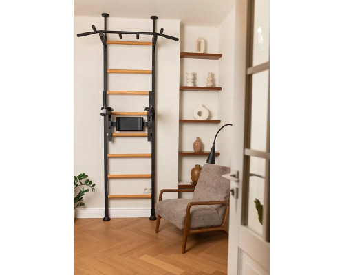 Шведська стінка BenchK 522 240 х 115,4 см з турніком та брусами, чорна