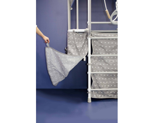 Шведька стінка Małpiszon  Indigo Pastel 226 х 115 см з будиночком, біла