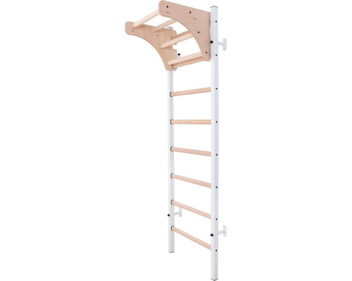 Шведська стінка BenchK 211W 230 x 67 см з турніком, біла