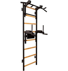 Шведська стінка BenchK 232B 230 х 67 см з турніком та брусами, чорна