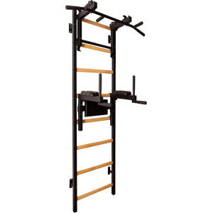 Шведська стінка BenchK 232B 230 х 67 см з турніком та брусами, чорна