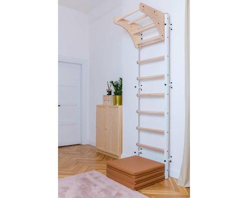 Шведська стінка BenchK 310W 240 x 67 см з турніком, біла