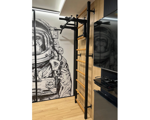 Шведська стінка BenchK 731В 240 х 116,5 см см з турніком, чорна