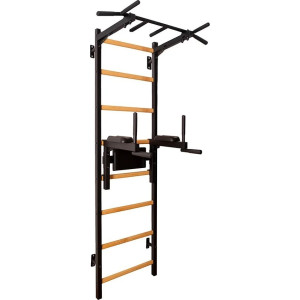 Шведська стінка BenchK 222B 230 х 67 см  з турніком та брусами, чорна