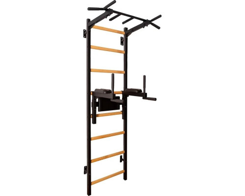 Шведська стінка BenchK 222B 230 х 67 см  з турніком та брусами, чорна
