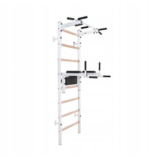 Шведська стінка BenchK 222W 230 х 67 см з турніком та брусами, біла