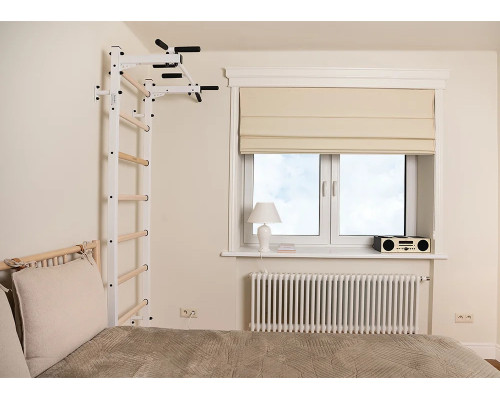 Шведська стінка BenchK 221W 230 х 67 см з турніком, біла