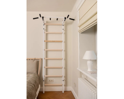 Шведська стінка BenchK 221W 230 х 67 см з турніком, біла