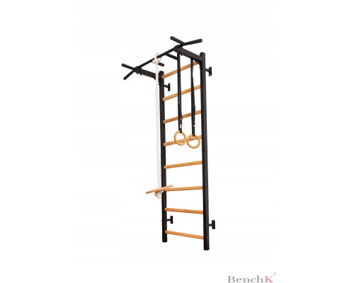 Шведська стінка BenchK 222B 230 х 67 см з турніком та аксесуарами, чорна