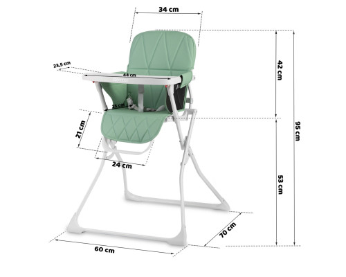 Стільчик для годування Ricokids Nuco 70 х 60 х 95 см - зелено-білий