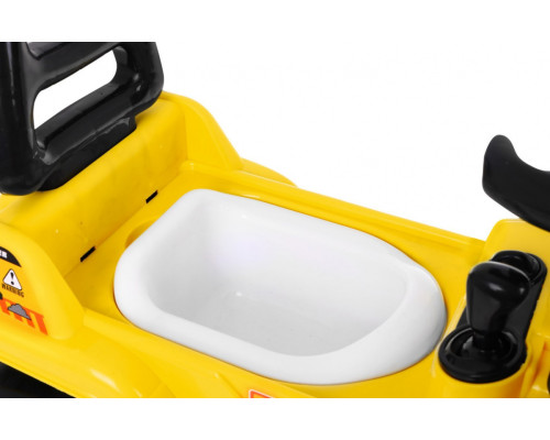 Дитяча каталка бульдозер + Рухома ложка + Рожок + Відділення для зберігання Горщик + Шолом