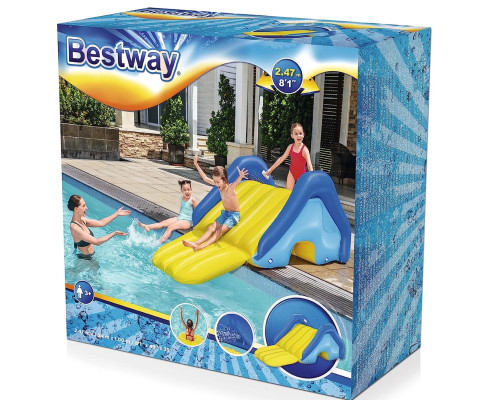 Гірка надувна дитяча Bestway 52453, 247 x 124 x 100 см - синьо-жовта