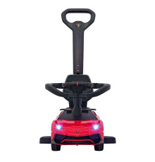 Дитячий толокар з ручкою Lamborghini Aventador SV Red Ride On Червоний