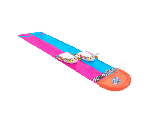 Гірка водна подвійна Bestway 52320 488 см, рожево-блакитна