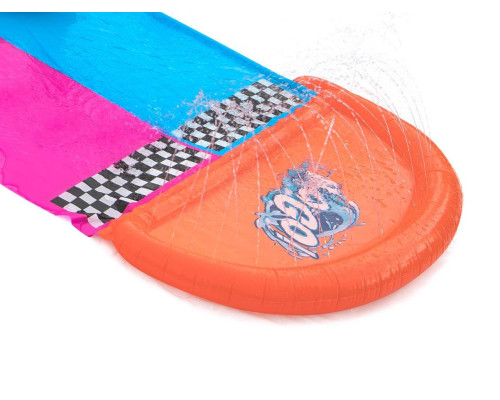 Гірка водна подвійна Bestway 52320 488 см, рожево-блакитна