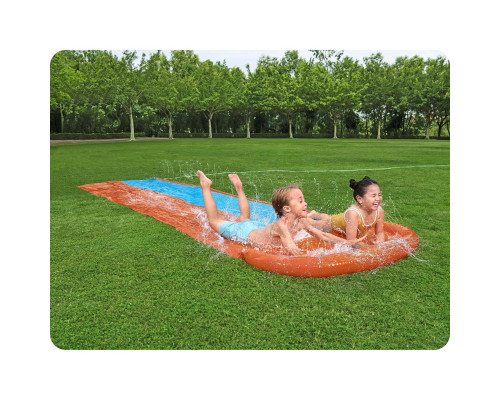 Водна гірка 2-місна Bestway 52328, 488 см - помаранчево-блакитна