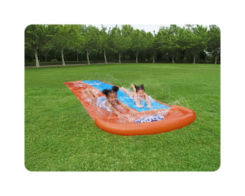 Водна гірка 2-місна Bestway 52328, 488 см - помаранчево-блакитна