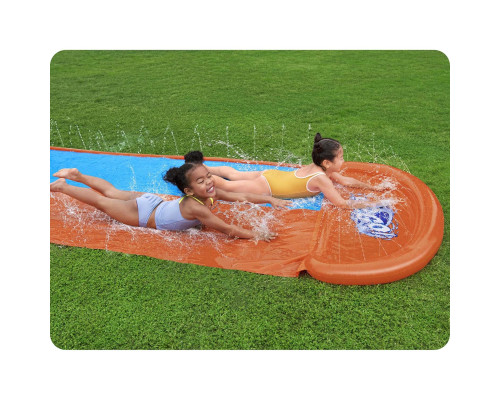 Водна гірка 2-місна Bestway 52328, 488 см - помаранчево-блакитна