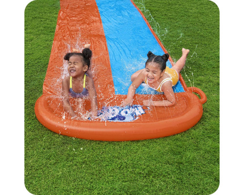 Водна гірка 2-місна Bestway 52328, 488 см - помаранчево-блакитна